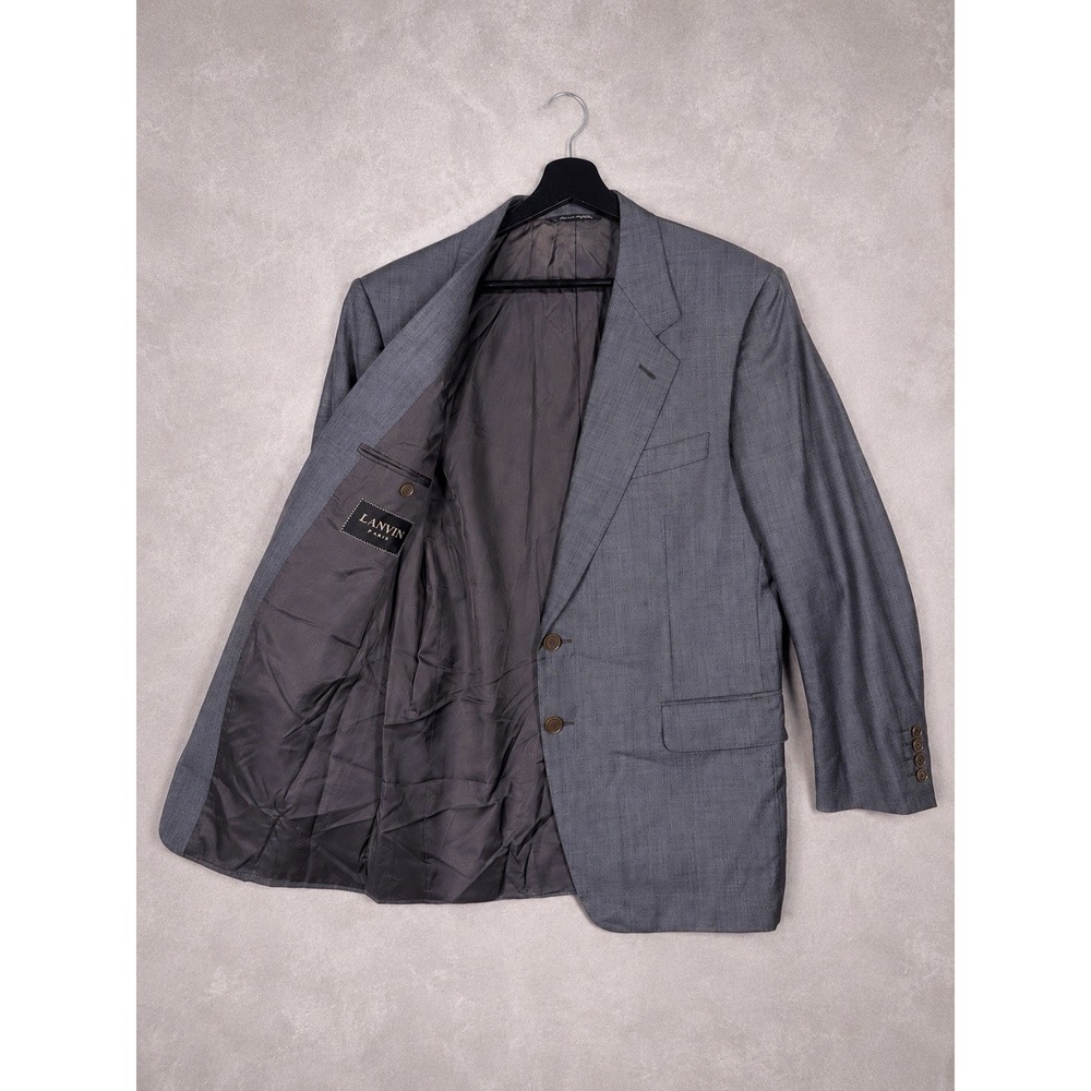 Lanvin Blazer Mens 40 Gray Two Button Sport Coat Suit Jacket Designer Italy